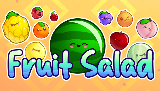 Fruit Salad title artwork with smiling fruit characters