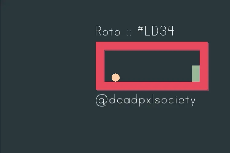 Roto's character inside a red rotating platform